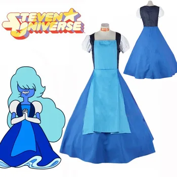 Steven Universumi Sapphire Cosplay Naiste Kleit, Sinine Kleit Printsess Kostüüm Halloween Cosplay Kostüüm suurus Tasuta Shipping