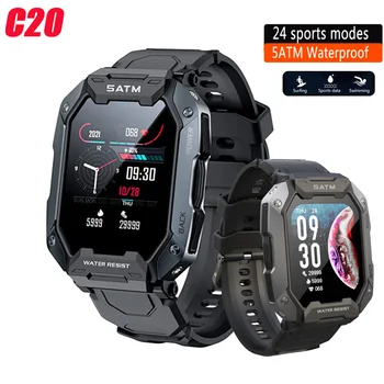 C20 Smart Watch Mehed 5 ATM IP68 Veekindel pulsikell vererõhku, Hapniku Fitness Bluetooth Väljas Sport Smartwatch