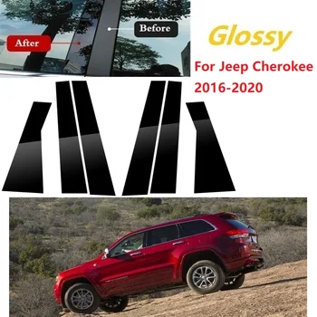 Poleeritud Samba Ametikohad 2016-2020 Jeep Cherokee BC Akna Liistude Kate Veerus Kleebis Chrome ' i Stiil 6 Tükki
