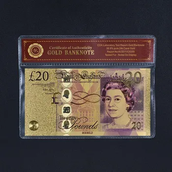 WR Võltsitud Raha Arveid GBP Kuninganna Elizabeth II Kuld Pangatähtede Plastikust Raam Hõbe Pangatähtede SUURBRITANNIA Nael Suveniiride Kingitus