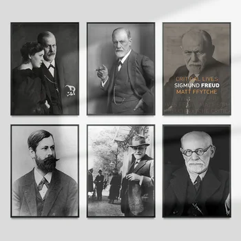 Sigmund Freud Psühholoog Vintage Photo Print Plakat Kuulsus Portree Seina Kleebised Kohvik Office Uuringu Lõuendile Maali Decor