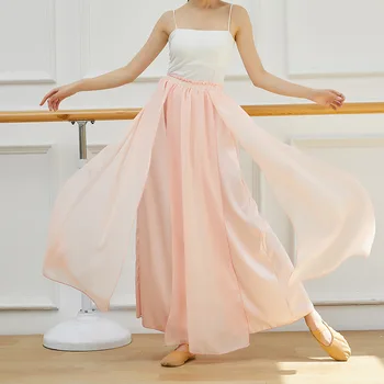 Täiskasvanud Elegantne Sifonki 2 Kihiline kõhutants Palazzo Püksid Lai Jalg Püksid, Seelik Kostüüm Naistele Tava Tantsu Tantsija Riided