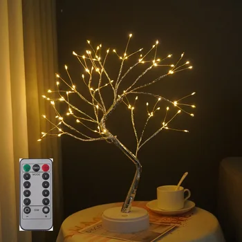 LED Night Light Pearl Valgustus Stringid Tabel Touch Puu Valgus Siseruumides Jõulupuu Lamp Pulmad Magamistuba sõbrapäeva