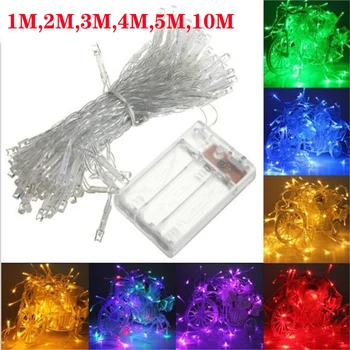 10M 7 Värvi LED String Tuled Haldjas Kerge Akuga Väljas Veekindel LED-String Valgus Jõulud Sünnipäeva Decor