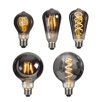 Retro Edison Pirn E27 LED Hõõgniidi Suitsu Hall Nr Strobe 2700K Soe Valge A60 G95 ST64 Vintage Lamp Dekoratiivne Valgustus