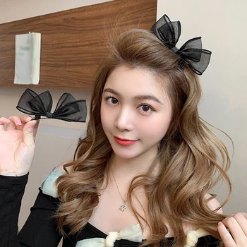 Korea 1/2tk Vibu klambri külge Naiste Tütarlaste Mood Headdress Hairgrips Armas Tagasi Pea Ülemine Klamber Naiste Juuste Aksessuaarid