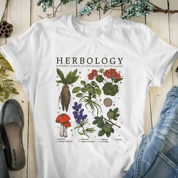 Herbology Taimed Värviline Print T-särk Vintage Botaanika Mandragora Tshirt Camiseta Esteetiline Naiste Aiandus Graafiline Tee Peal