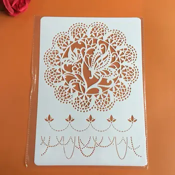 Mandala Datura lilled A4 29*21cm DIY Šabloonid Seina Maali Külalisteraamatusse Värvimine Reljeef Album Dekoratiivne Paber Card Template