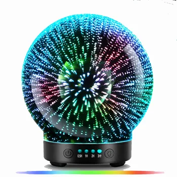 7 LED Värviga Valgustus Režiimid 3D Aroomiteraapia Eeterlikud Difuusor Aroom Õli Niisutaja Ilutulestiku Teema Premium Ultraheli Udu Pilt 2
