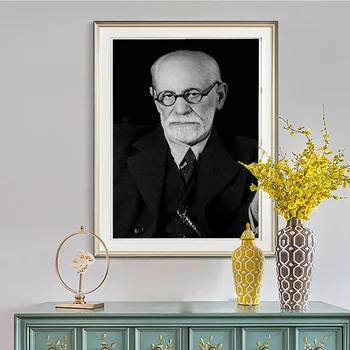 Sigmund Freud Psühholoog Vintage Photo Print Plakat Kuulsus Portree Seina Kleebised Kohvik Office Uuringu Lõuendile Maali Decor Pilt 2
