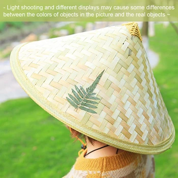 Hiina Retro Bambusest Ja Rotangist Kalamees Müts Käsitöö Jutustama Õled Kopp Müts Turismi Tants Vihma Rekvisiidid Koonus Kalapüügi Päikesevarju Müts Pilt 2
