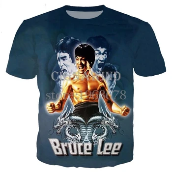 2022 Uus Klassikaline Bruce Lee Suvel Meeste ja Naiste T-Särk 3D Trükitud Tshirt Uudsus Streetwear Casual Liiga Pilt 2