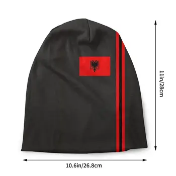 Albaania Lipu Triip Skullies Beanies Mütsid Meestele, Naistele, Unisex Jahe, Talvel Soe Müts Koo Täiskasvanud Albaania Patriootliku Kapoti Mütsid Pilt 2
